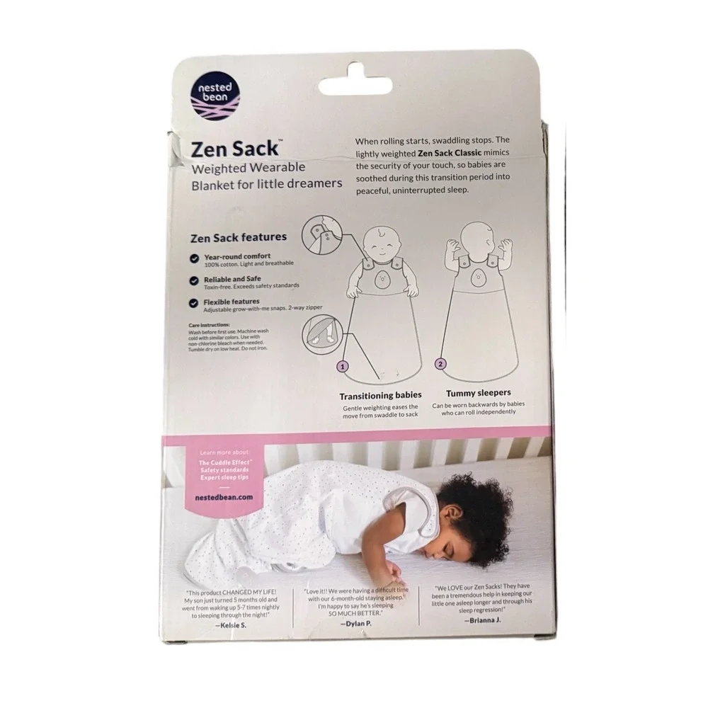 Lot of 2 Nested Bean Zen Sack Classic Weighted Wearable Blanket White Size Small